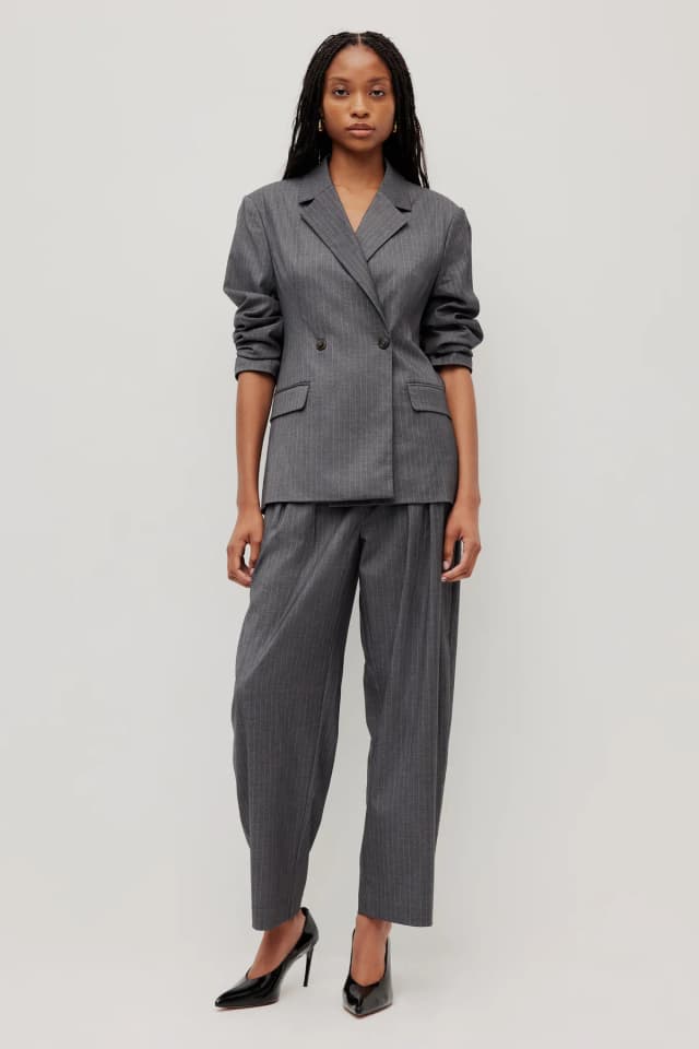 Aje Studio Aria Tailored Blazer in CHARCOAL STRIPE, image 1 of 1 from Aje