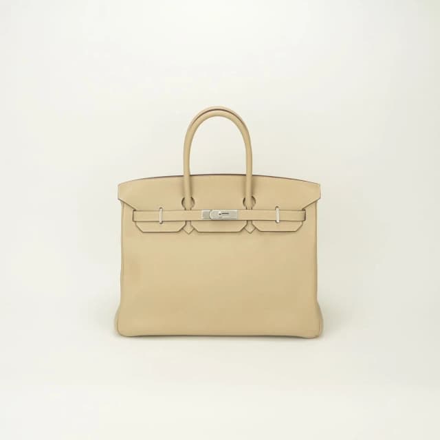 Hermès Birkin 35 Tote Swift Parchemin White Beige Silver Handbag Veau in White Swift leather from The Reluxe, photo 1 of 1