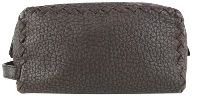 Bottega Veneta Brown Leather Cosmetic Pouch Toiletry Case in Brown Leather from Bagriculture, photo 1 of 1