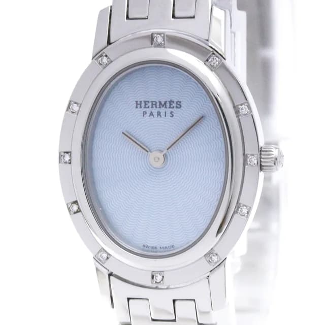 Hermès Clipper Diamond Blue MOP Steel Ladies Watch CO1.230 Polished in Blue shell from Elady, photo 1 of 1