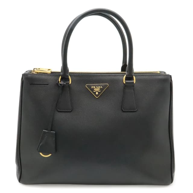 Prada Galleria Saffiano Tote Bag Leather Nero Black Gold in Black Saffiano leather from The Reluxe, photo 1 of 1