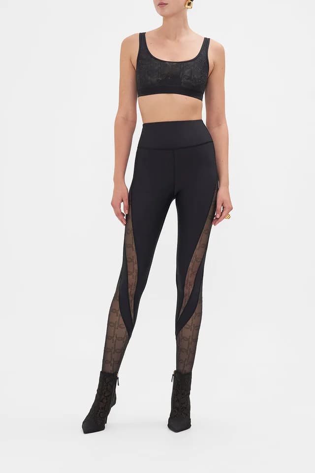 Camilla eBoutique MESH ROUND NECK CROP SOLID BLACK, image 1 of 1 from CAMILLA