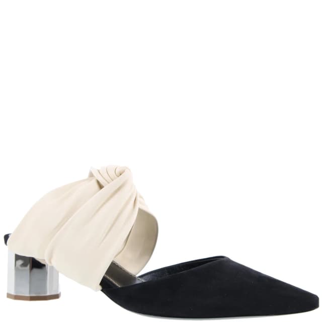 Proenza Schouler Twisted Block Mule 40 Nappa/Suede, Cream, image 1 of 1 from Cultstatus