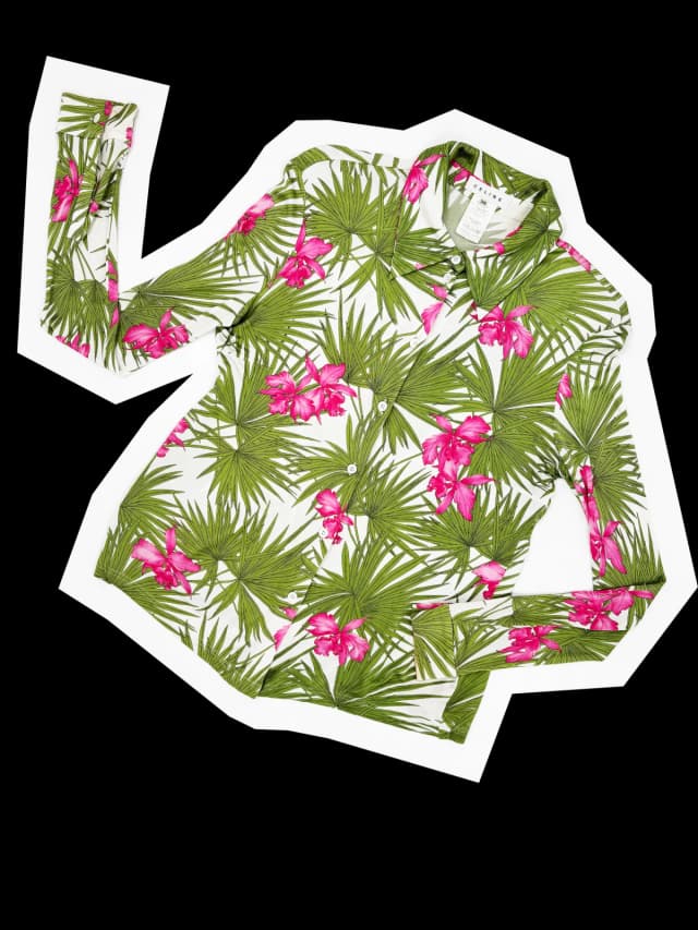 Celine S/ 2004 hibiscus print shirt from James Veloria, photo 1 of 1
