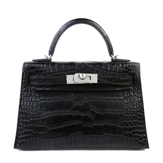 Hermès Mini Kelly II Noir (89) in Black Crocodile from Ginza Xiaoma, photo 1 of 1