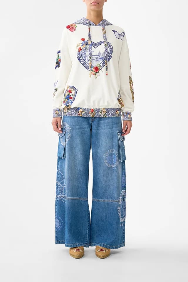 Camilla eBoutique SILK BAND OVERSIZED HOODIE WITH POCKETS THE POTTERY PARLOUR, image 1 of 1 from CAMILLA