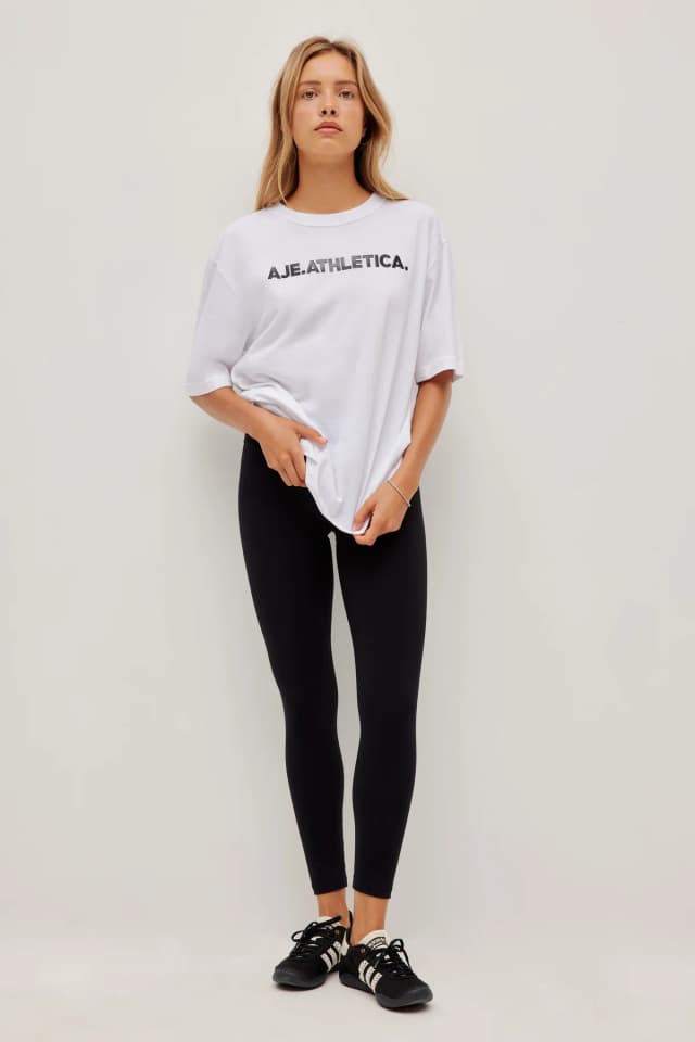 Athletica Bold Logo Tee in WHITE, image 1 of 1 from Aje