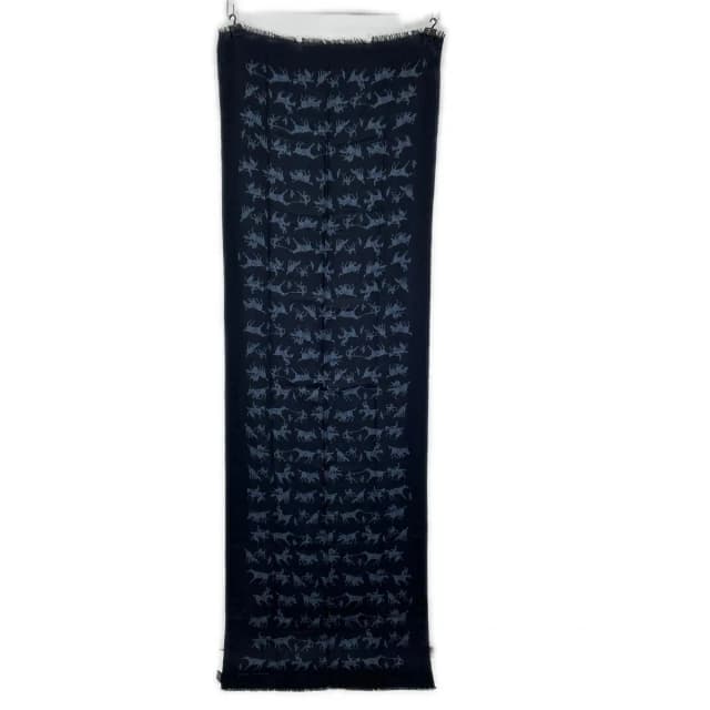 Hermès Navy Cashmere Silk Hose Scarf in Navy Silk from The Reluxe, photo 1 of 1