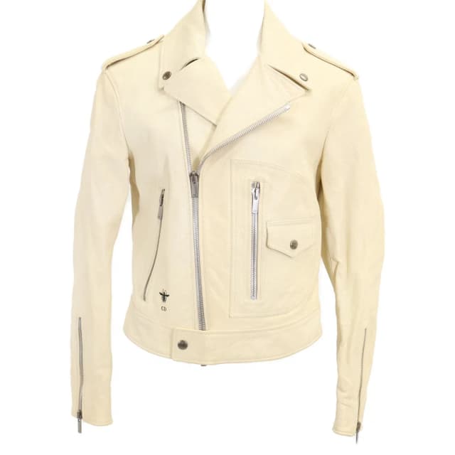 Dior Swords Bee Goat Leather Double Rider's Jacket in Goatskin from The Reluxe, photo 1 of 1