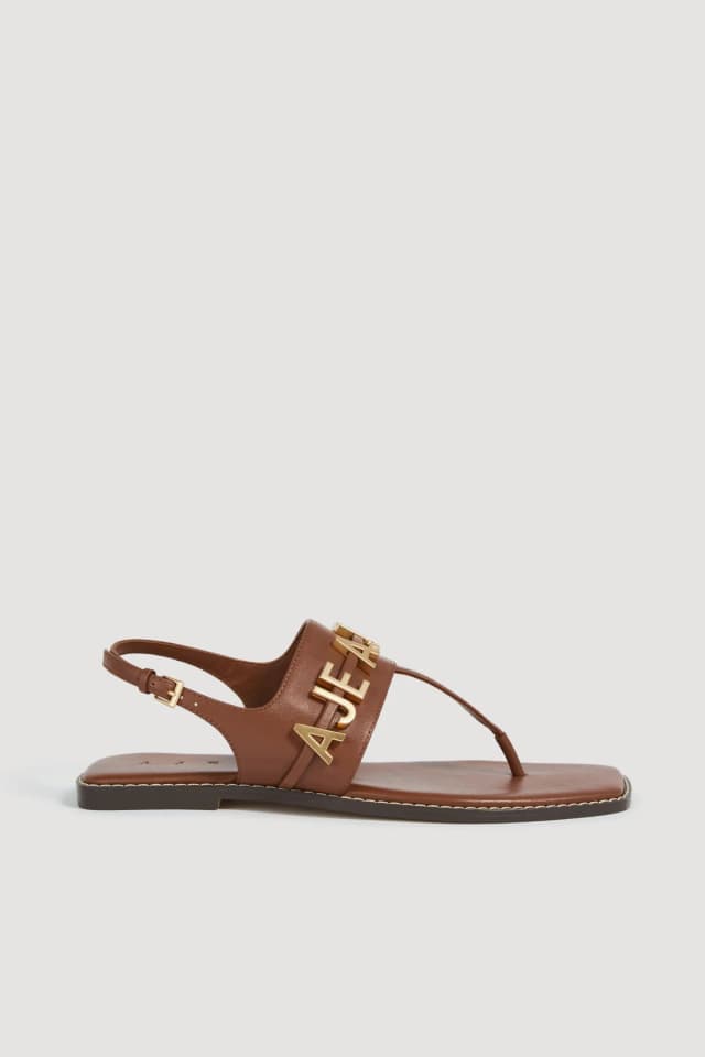AJE Elana Logo Sandal in SPICED CHAI, image 1 of 1 from Aje