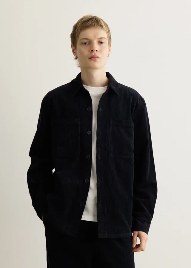 Incu Collection Parapet Corduroy Overshirt in NAVY, image 1 of 1 from Incu