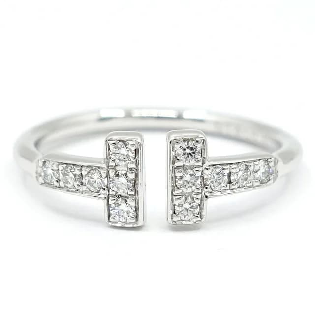 Tiffany & Co. 18K White Gold T Diamond Ring in White from The Reluxe, photo 1 of 1