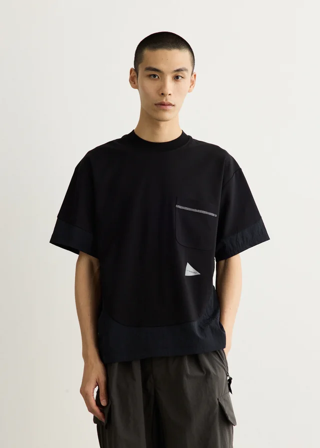 And Wander Combi Short Sleeve T-Shirt in black 010, image 1 of 1 from Incu