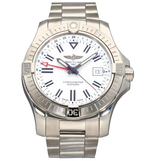 Breitling Avenger GMT 45 A32397 43mm Stainless Steel Watch from H&T, photo 1 of 1