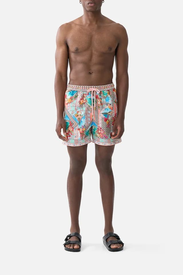 Camilla eBoutique MID LENGTH BOARDSHORT WITH ELASTIC WAIST MEET ME IN MALLORCA, image 1 of 1 from CAMILLA