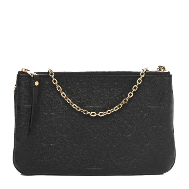 Louis Vuitton Empreinte Double Zip Pochette Monogram Leather Bag - Black in Black Leather from H&T, photo 1 of 1