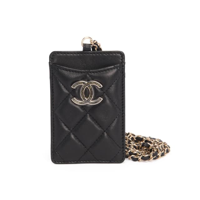 Chanel Glitter CC Chain Card Holder in Black Lambskin from Blue Spinach, photo 1 of 1