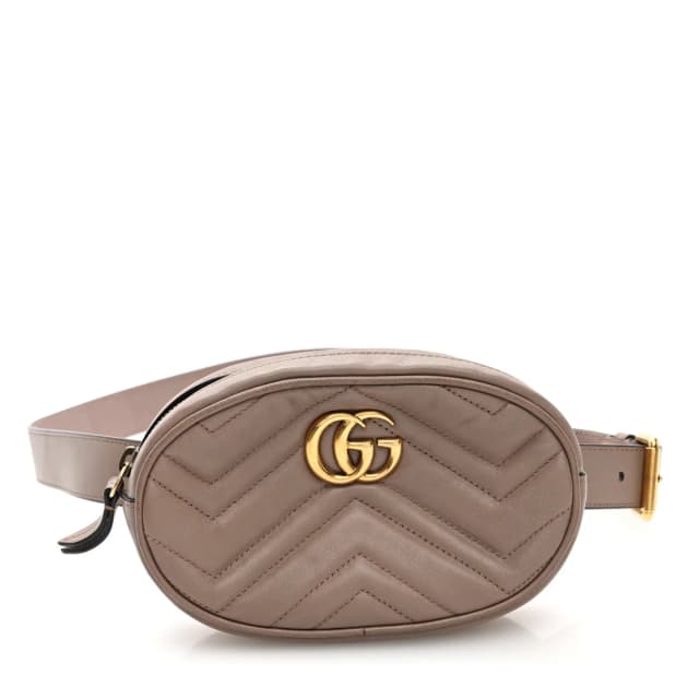 Gucci Matelasse GG Marmont Calfskin Belt Bag 85 34 - Porcelain Rose in Pink Calfskin from H&T, photo 1 of 1