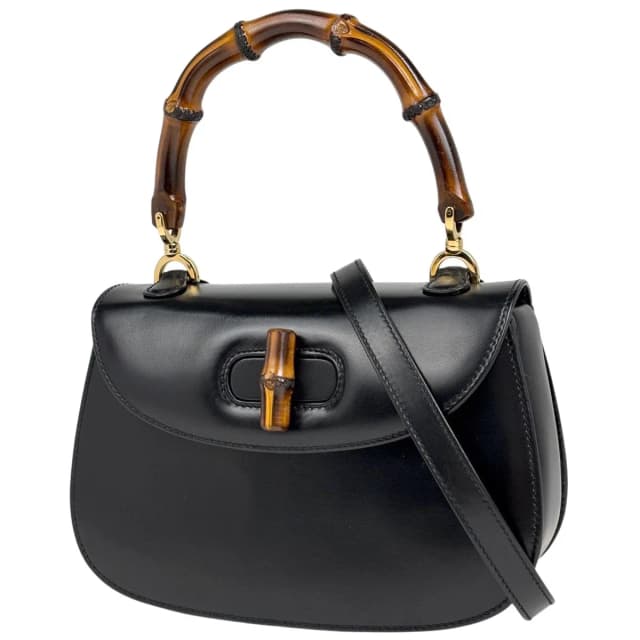 Gucci Bamboo Handbag 2-Way Vintage Leather Black in Black Leather from The Reluxe, photo 1 of 1