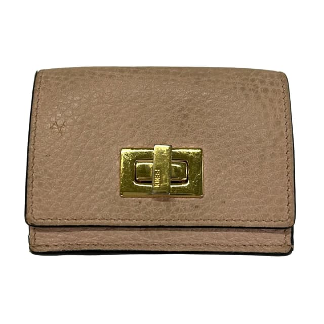 Fendi Trifold Wallet Peekaboo Light Pink Leather in Pink Leather from The Reluxe, photo 1 of 1