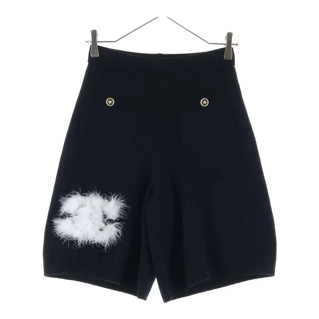 Chanel CC Logo Cashmere Shorts Black in Black Cashmere from The Reluxe, photo 1 of 1