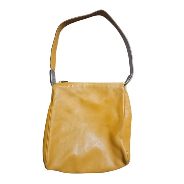 Furla Slouchy Hobo Shoulder Bag Mustard Yellow Leather Minimalist Chic Italy in yellow Leather from Poshmark, photo 1 of 1
