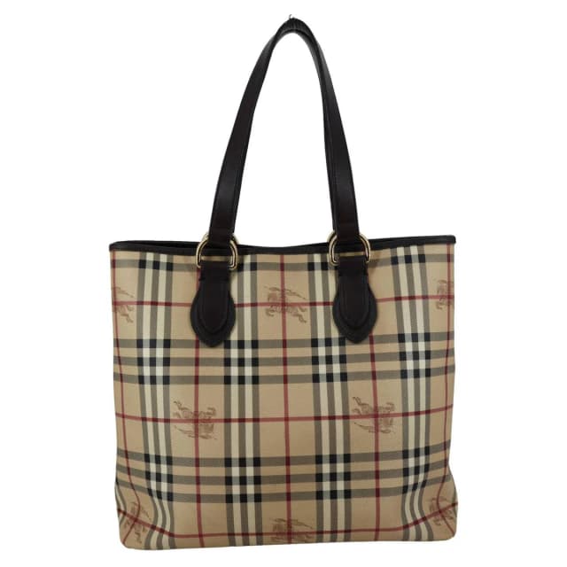 Burberry Onslow Haymarket Check Coated Canvas Tote Bag Beige in Beige Coated canvas from Dallas Designer Handbags, photo 1 of 1