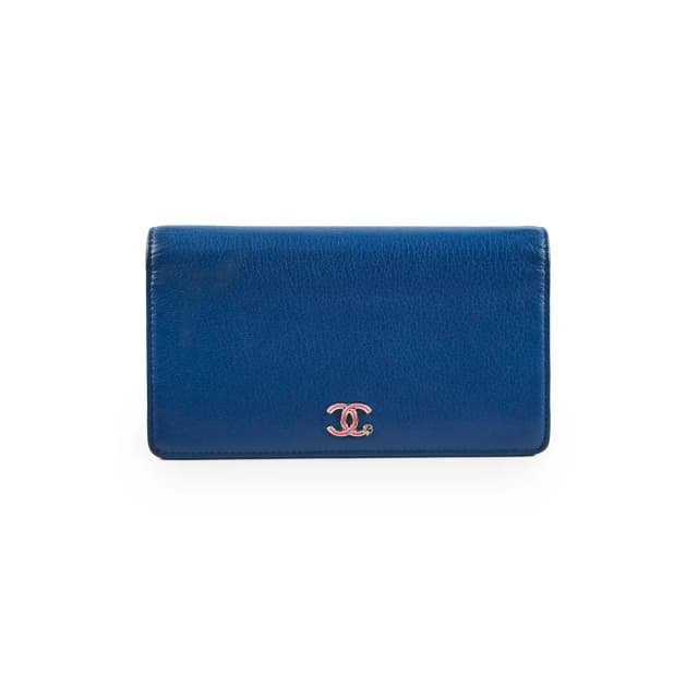 Chanel Bifold Yen Wallet Leather Blue in Blue Leather from The Purse Affair, photo 1 of 1