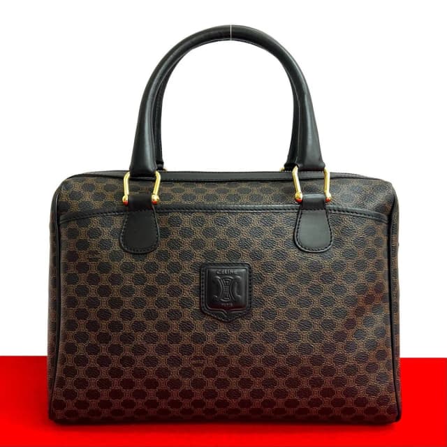 Celine Vintage Macadam Pattern Triomphe Logo Leather Handbag in Leather from The Reluxe, photo 1 of 1