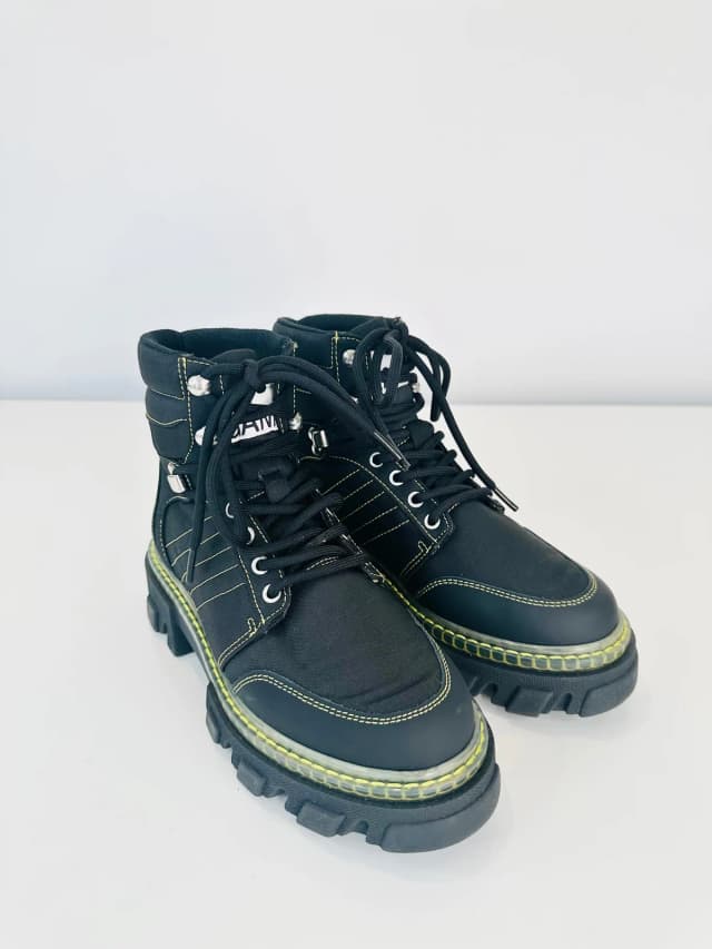 GANNI Cleated Hiking Boots - Size 36 in Canvas from Edit Second Hand, photo 1 of 1