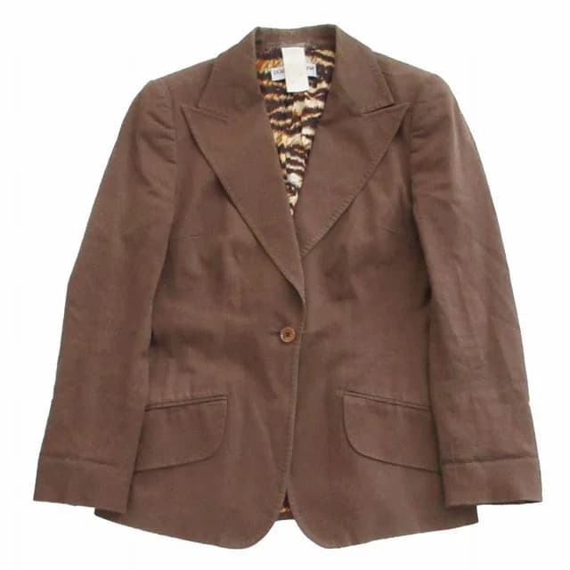 Dolce & Gabbana Tailored Jacket Tiger Pattern Lining Peaked Lapel Brown in Brown from The Reluxe, photo 1 of 1