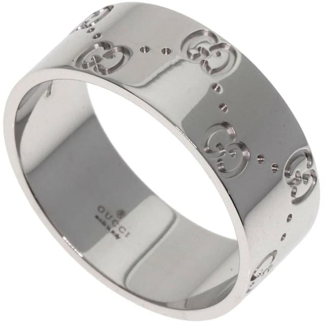 Gucci GG Icon Wide Ring 18K White Gold in White from The Reluxe, photo 1 of 1