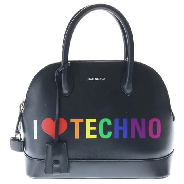 Balenciaga I Love Techno Hand Bag I Leather Handbag Black in Black Leather from The Reluxe, photo 1 of 1