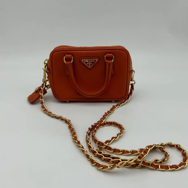 Prada Orange Saffiano Leather Shoulder Bag in Orange Saffiano leather from The Reluxe, photo 1 of 1