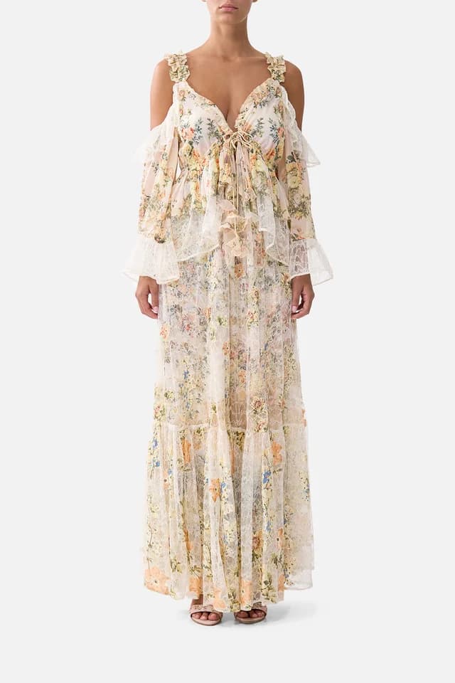 Camilla eBoutique COLD SHOULDER RUFFLE TOP TWILIGHT IN ISTANBUL, image 1 of 1 from CAMILLA