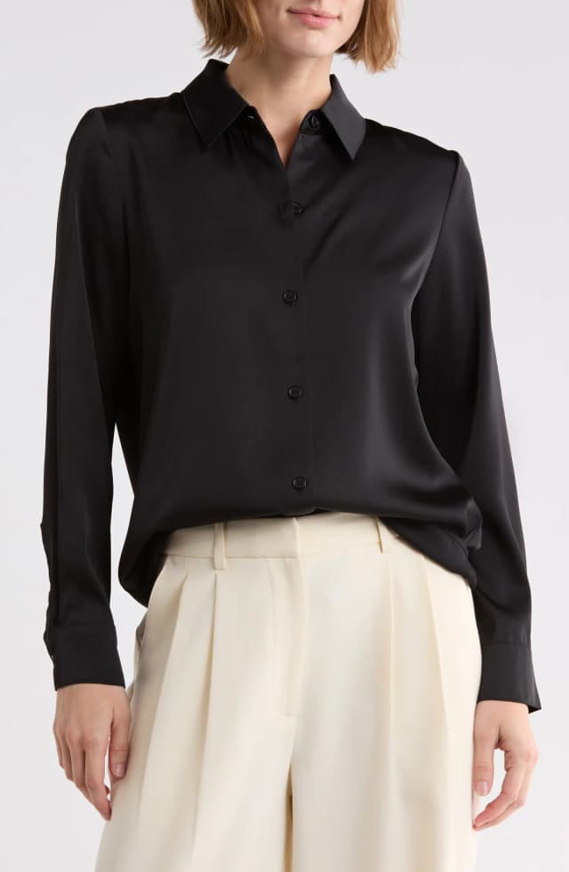 Vince Camuto Satin Long Sleeve Button-Up Shirt, image 1 of 1 from Nordstrom Rack