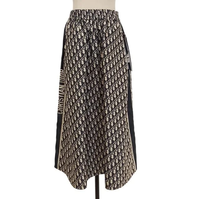 Dior Oblique Technical Taffeta Long Skirt 38 Navy in Navy from The Reluxe, photo 1 of 1