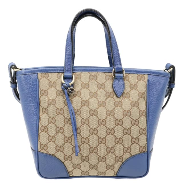 Gucci Small Bree GG Canvas Leather Tote Crossbody Bag Blue 449241 in Blue Canvas from Dallas Designer Handbags, photo 1 of 1
