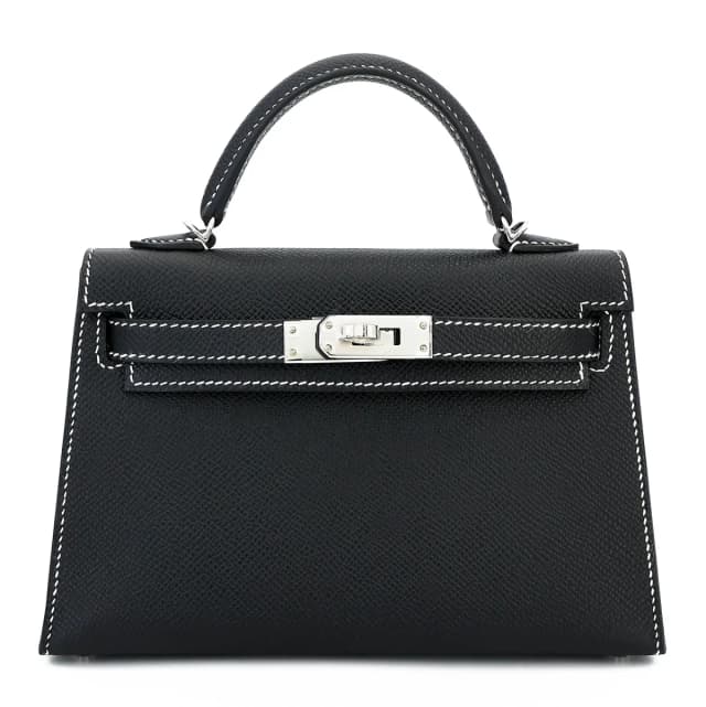 Hermès Mini Kelly II HSS Shoulder Strap110cm Noir (89) Nata (I2) in Black Epsom leather from Ginza Xiaoma, photo 1 of 1