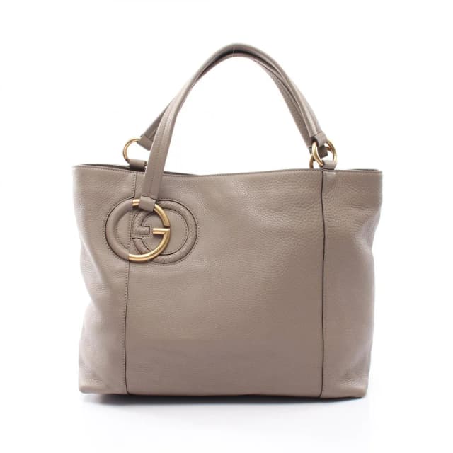 Gucci Tote Interlocking G Greige Leather in Taupe Leather from The Reluxe, photo 1 of 1
