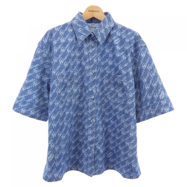Fendi Short Sleeve Shirt Blue in Blue from The Reluxe, photo 1 of 1