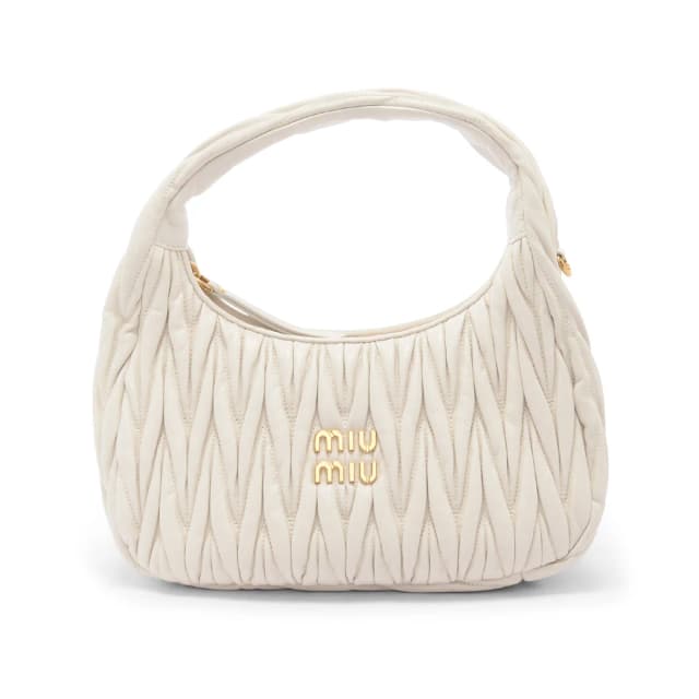 Miu Miu Nappa Matelasse Medium Wander Bag in White Nappa leather from Blue Spinach, photo 1 of 1