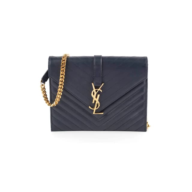Saint Laurent Clutch with Detachable Chain Navy in Navy from The Purse Affair, photo 1 of 1