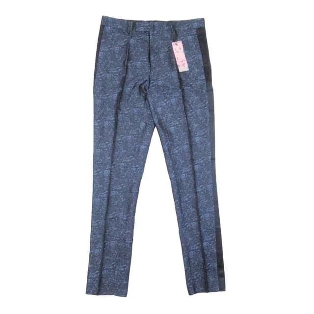 Dior Kenny Shaft Satin Jacquard Trousers Pants Side Line 50 Navy Black in Black Satin from The Reluxe, photo 1 of 1