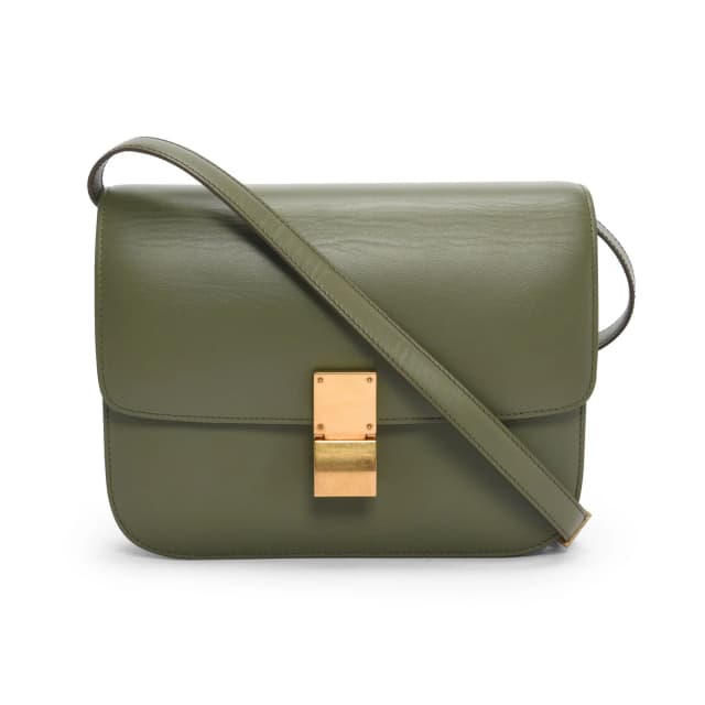 Celine Box Calf Classic Box Bag in Khaki Box leather from Blue Spinach, photo 1 of 1