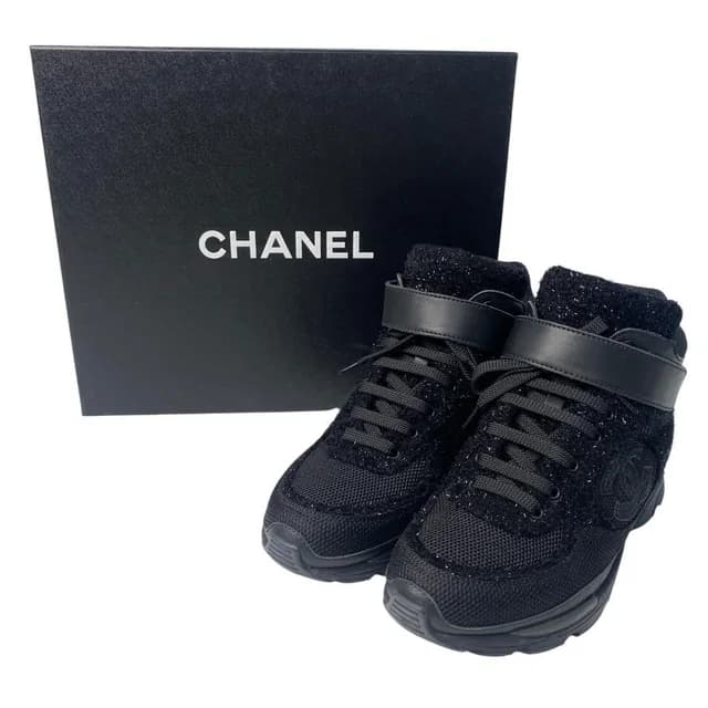 Chanel High-Top Sneakers Omnibus 35 in Tweed from The Reluxe, photo 1 of 1