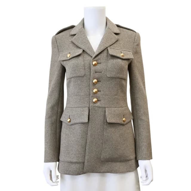 Celine Gris Beige Saharienne Cashmere Jacket in Beige Cashmere from Clotheshorse Anonymous, photo 1 of 1