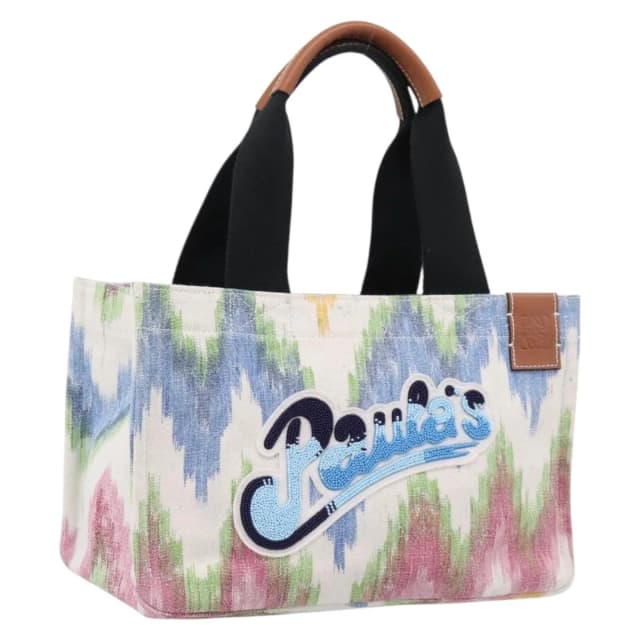 Loewe x Paula's Ibiza Embellished Printed Canvas Tote in Multicolor Canvas from Blue Spinach, photo 1 of 1