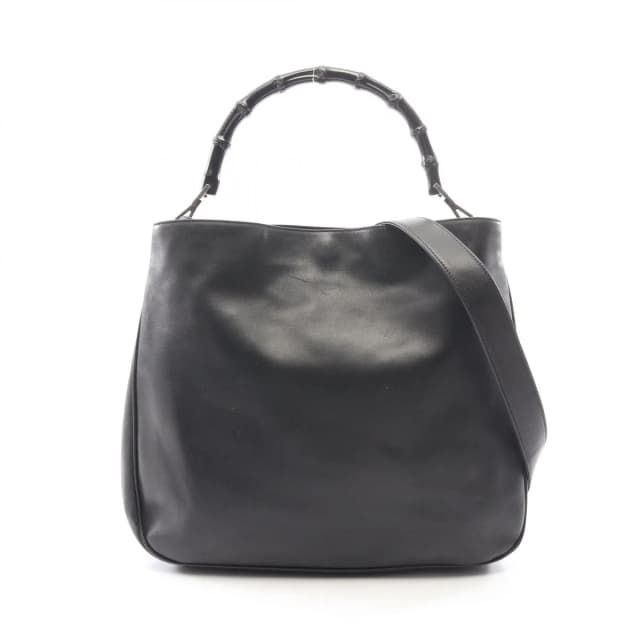 Gucci Handbag Bamboo 2-Way 001 Black Leather Shoulder Bag in Black Leather from The Reluxe, photo 1 of 1