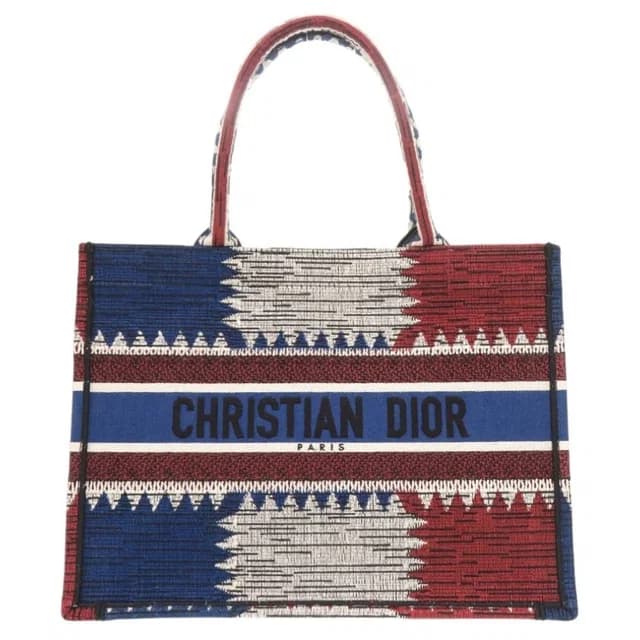 Dior Book Tote Bag French Flag Canvas Blue Red in Red Canvas from The Reluxe, photo 1 of 1